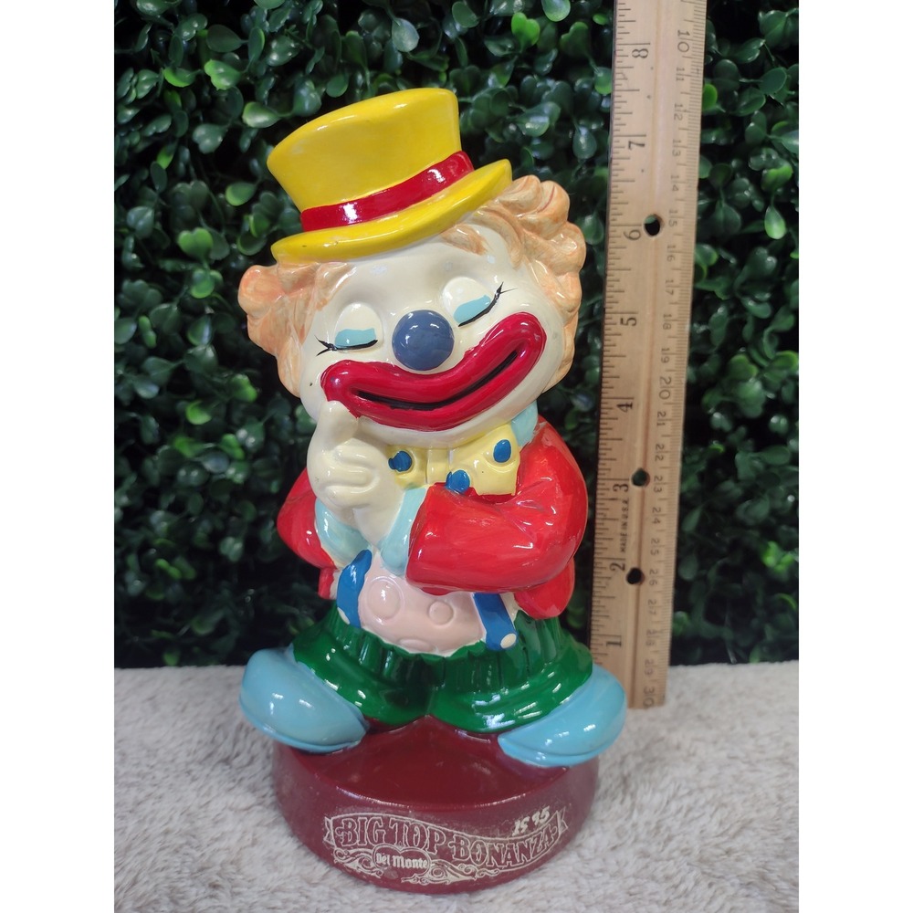 Vintage 1985 Del Monte Big Top Bonanza Clown Bank Coin Plastic Piggy Bank Taiwan